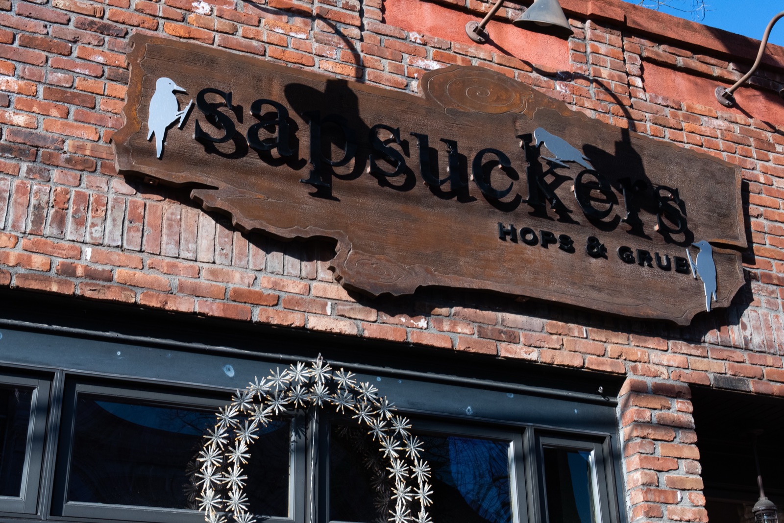 Sapsuckers exterior sign